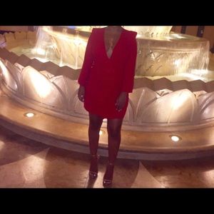 Top shop red blazer dress size 10